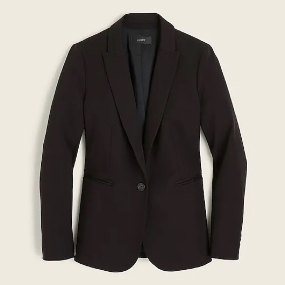 J.Crew Parke Blazer - Black Bi-Stretch Cotton